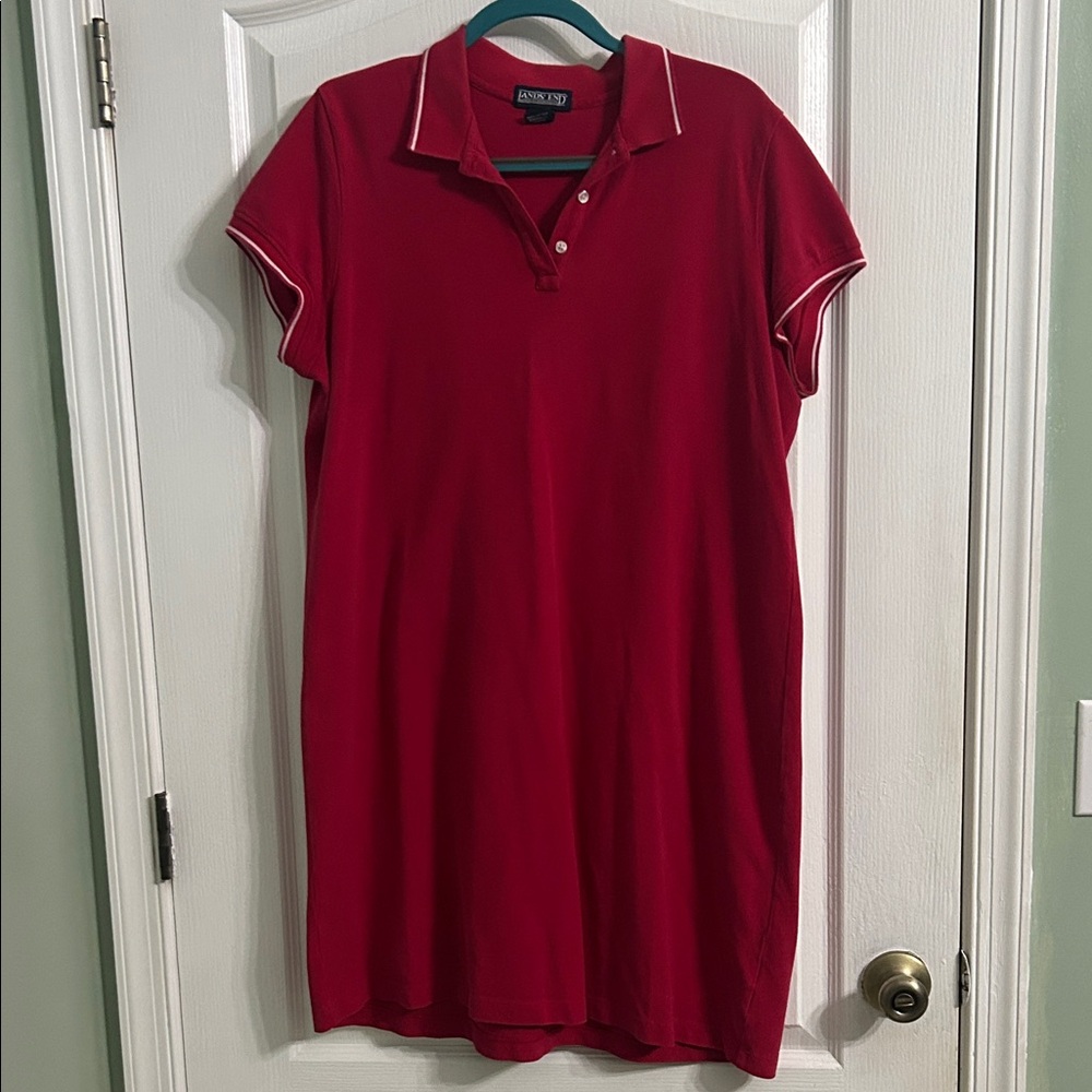 Lands' End Red Polo Dress